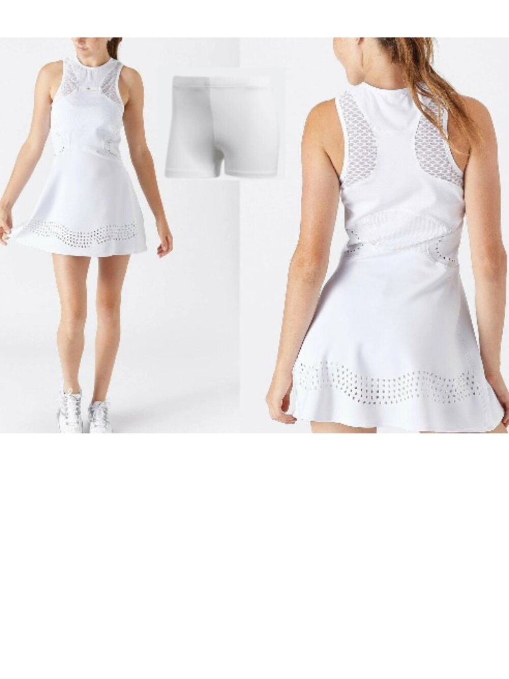 NWT Adidas Stella McCartney Laser Tennis dress + Shorts white M Medium
